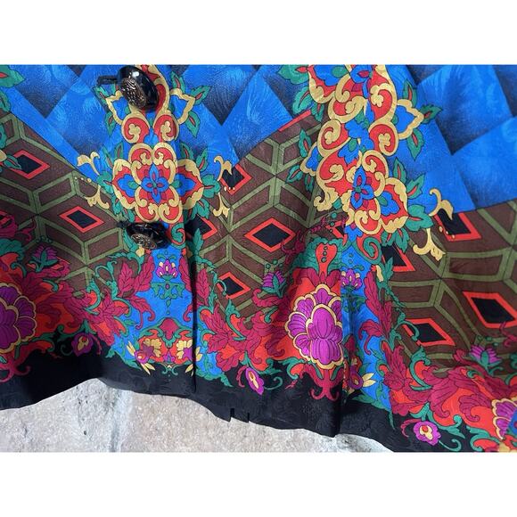 Vintage 100% Silk Asian Floral Anne Crimmins for Umi Collections Blazer Size 10 - Picture 6 of 13
